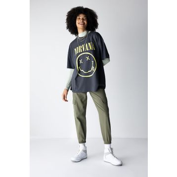 DeFacto W8036AZ23SP Kadın Coool Kargo Jogger Gabardin Normal Bel Pantolon