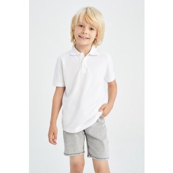 DeFacto X2140A622SM Gri Erkek Çocuk Balloon Fit Esnek Bel Jean Bermuda Şort