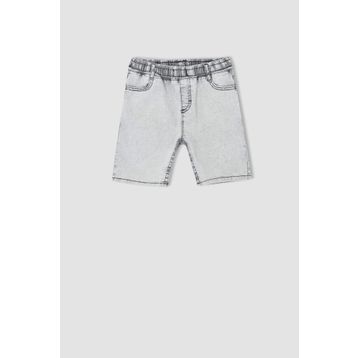 DeFacto X2140A622SM Gri Erkek Çocuk Balloon Fit Esnek Bel Jean Bermuda Şort