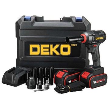 Deko DK5810TS 520NM 58V 10AH Kömürsüz Motor Darbeli Çift Vuruş Bijon Somun Sökme Makinesi Matkap Seti