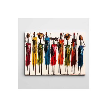 Dekolata Afrikalı İnsanlar Modern Sanat 85x120 cm Kanvas Tablo