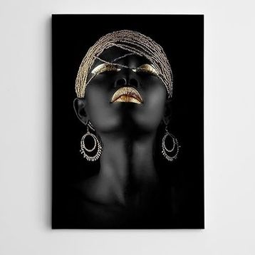 Dekolata Afrikalı Kadın 40x60 cm Kanvas Tablo