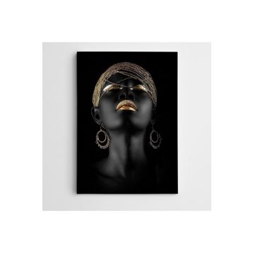 Dekolata Afrikalı Kadın 50x70 cm Kanvas Tablo