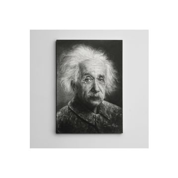 Dekolata Albert Einstein Siyah Beyaz 20x30 cm Kanvas Tablo