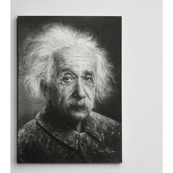 Dekolata Albert Eınsteın Siyah Beyaz 40x60 cm Kanvas Tablo