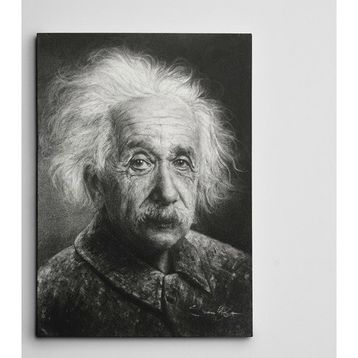 Dekolata Albert Eınsteın Siyah Beyaz 50x70 cm Kanvas Tablo