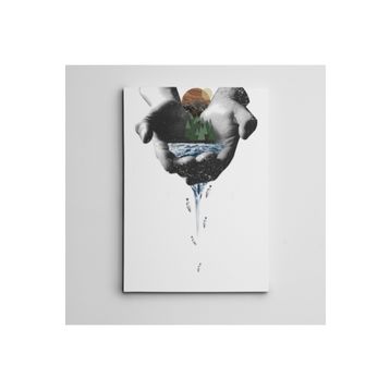 Dekolata Avuçlarımda Balıklar Mini 70x100 cm Kanvas Tablo