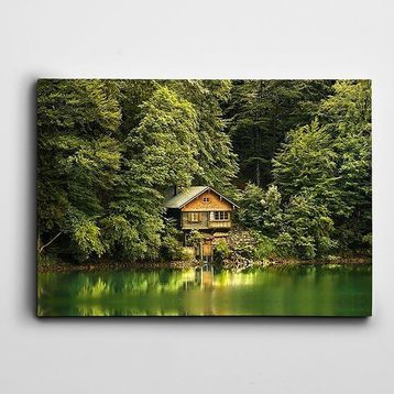 Dekolata Çiftlik Evler 100x140 cm Kanvas Tablo
