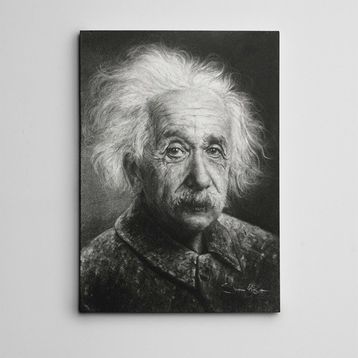 Dekolata DK000976 Albert Einstein Siyah Beyaz Kanvas Tablo
