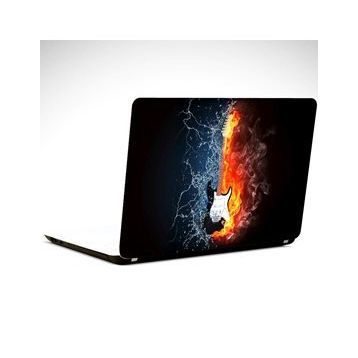 Dekolata Gitar Ateş ve Su 40.5x27 cm Laptop Sticker