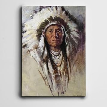 Dekolata Kızılderili 3 Mini 20x30 cm Kanvas Tablo