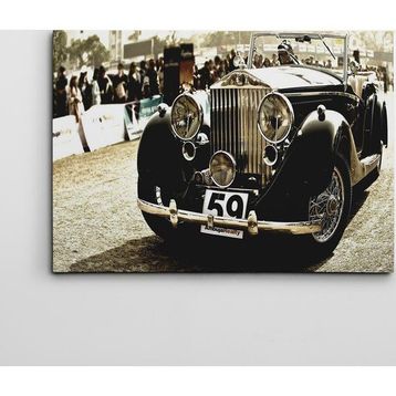 Dekolata Siyah Araba Retro 40x60 cm Kanvas Tablo