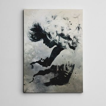 Dekolata Siyah Beyaz Mini 20x30 cm Kanvas Tablo