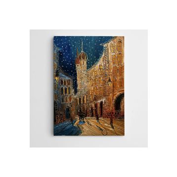 Dekolata Soyut Şehir 40x60 cm Kanvas Tablo