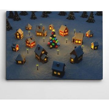 Dekolata Yılbaşı Ağacı 40x60 cm Kanvas Tablo