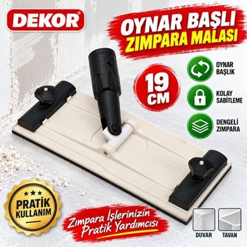 Dekor 1207 19 cm Oynar Başlı Zımpara Malası