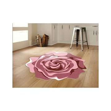 Dekoreko 121 Figürlü Yuvarlak Özel Kesim Pudra 80x80 cm Halı