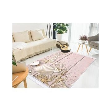 Dekoreko 1880 Desen 2 İnci Dijital Saçaklı 80x120 cm Halı