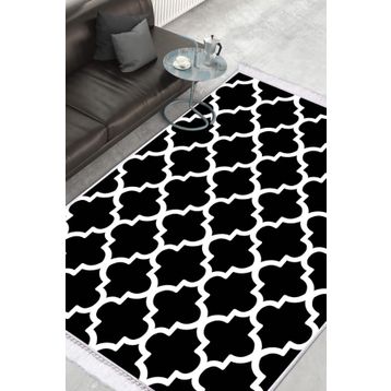Dekoreko 1882 İnci Dijital Saçaklı Desen 4 80x120 cm Halı