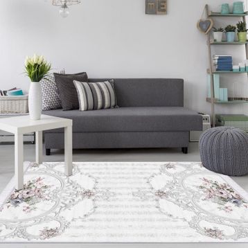 Dekoreko 2020 Desen 1 İnci Dijital Saçaklı 80x120 cm Halı