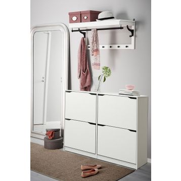 Dekorex Ayk102 Beyaz 4 Düşer Kapaklı Ayakkabılık