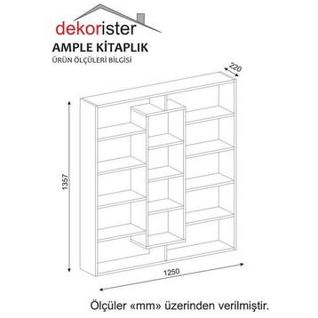 Dekorister Ample Ceviz-Beyaz Kitaplık