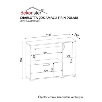 Dekorister Charlotta Beyaz - Cordoba Çok Amaçlı Mutfak Dolabı