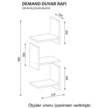 Dekorister Demand Beyaz Duvar Rafı