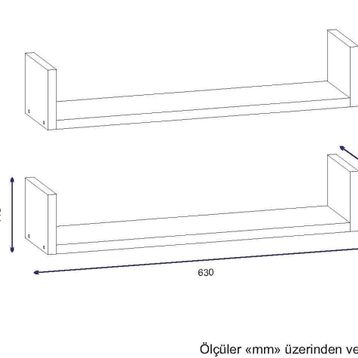 Dekorister İris Beyaz Duvar Rafı