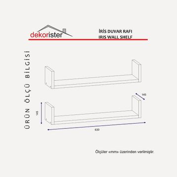 Dekorister İris Beyaz Duvar Rafı