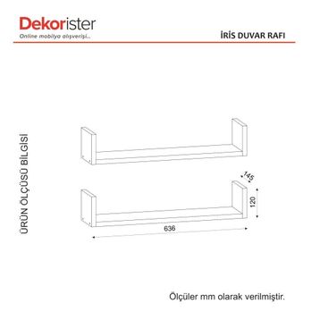 Dekorister İris Beyaz Duvar Rafı