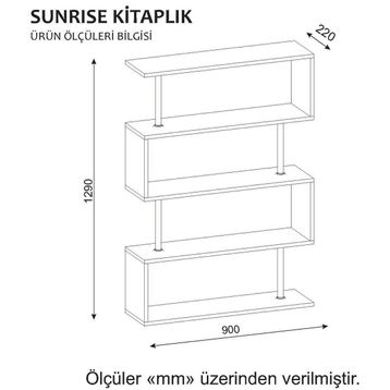 Dekorister Sunrise Beyaz Kitaplık