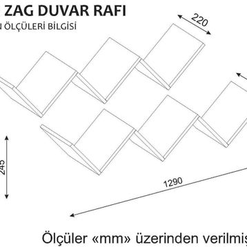 Dekorister Zig Zag Beyaz Duvar Rafı