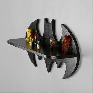Dekorjinal Batman Ahşap Duvar Rafı