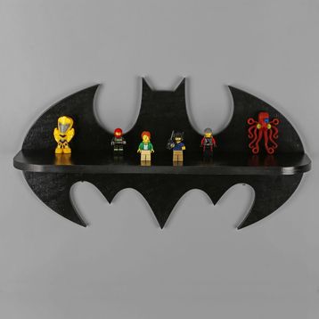Dekorjinal Batman Ahşap Duvar Rafı