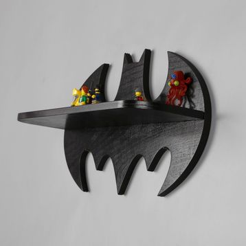 Dekorjinal Batman Ahşap Duvar Rafı