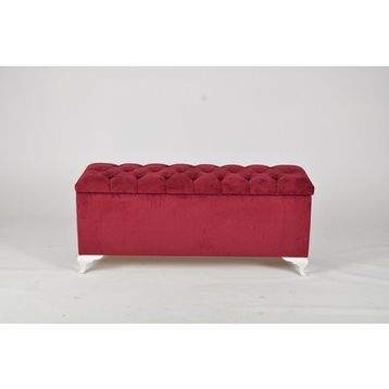 Dekoroda Sandıklı Bordo Puf