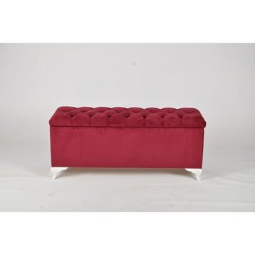 Dekoroda Sandıklı Bordo Puf