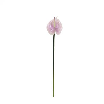 Dekorsende 40 cm Canlı Dokunuş Lila Antoryum Çiçeği Yapay Bitki