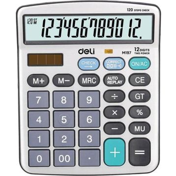 Deli M19710 Gümüş 12 Hane Masaüstü Hesap Makinesi