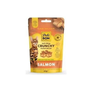 Delibon Cruncy İçi Dolgulu Somonlu 60 GR Kedi Ödülü