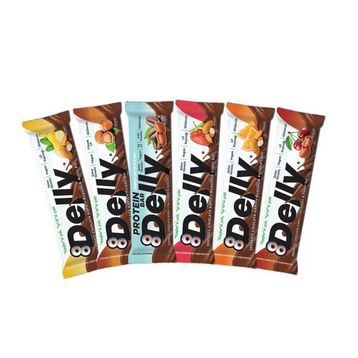 Delly 12x40 gr Şekersiz Çikolata Kaplı Meyve Barı Tanışma Kutusu