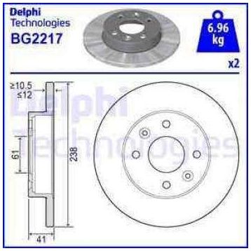 Delphi BG2217 Ön Fren Diski