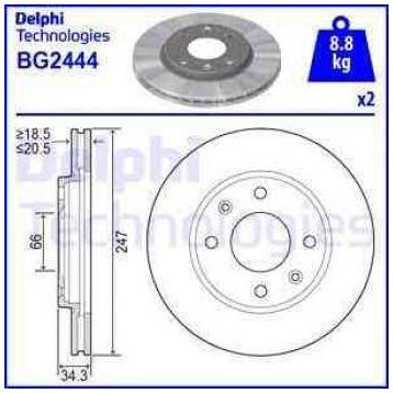Delphi BG2444 Ön Fren Diski