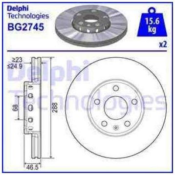 Delphi BG2745 Ön Passat Fren Diski