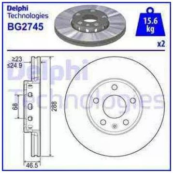 Delphi BG2745 Ön Passat Fren Diski
