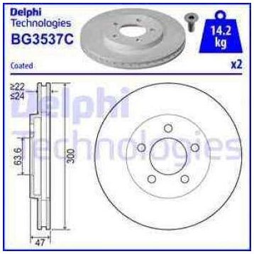 Delphi BG3537C Ön Fren Diski
