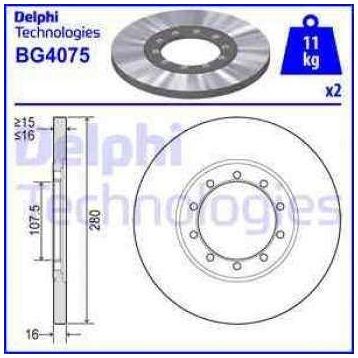 Delphi BG4075 Arka Fren Diski