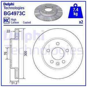 Delphi BG4973C Arka Cıftlı Fren Diski