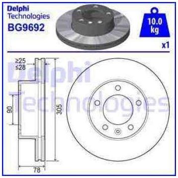Delphi BG9692 Ön Fren Diski